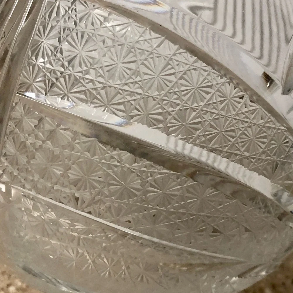 Clear Full Lead Crystal Cut-Glass Decorative Bowl Vase